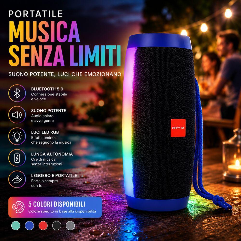 cassa altoparlante bluetooth portatile con luci led rgb – speaker wireless ricaricabile - foto 5 cassa altoparlante bluetooth portatile con luci led rgb – speaker wireless ricaricabile - foto 5
