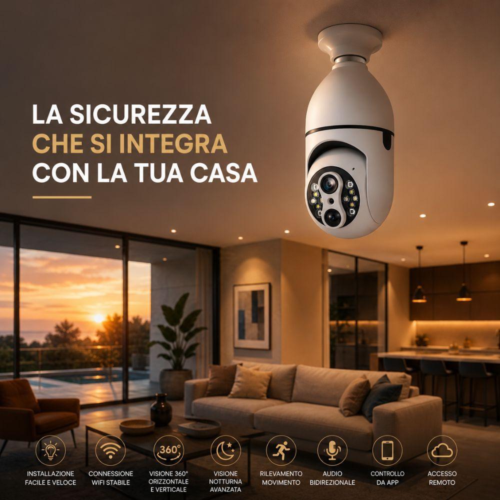 telecamera wifi a lampadina con visione notturna audio bidirezionale e controllo da app - foto 2 telecamera wifi a lampadina con visione notturna audio bidirezionale e controllo da app - foto 2