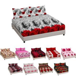 Completo letto matrimoniale fantasia floreale 4 pezzi...