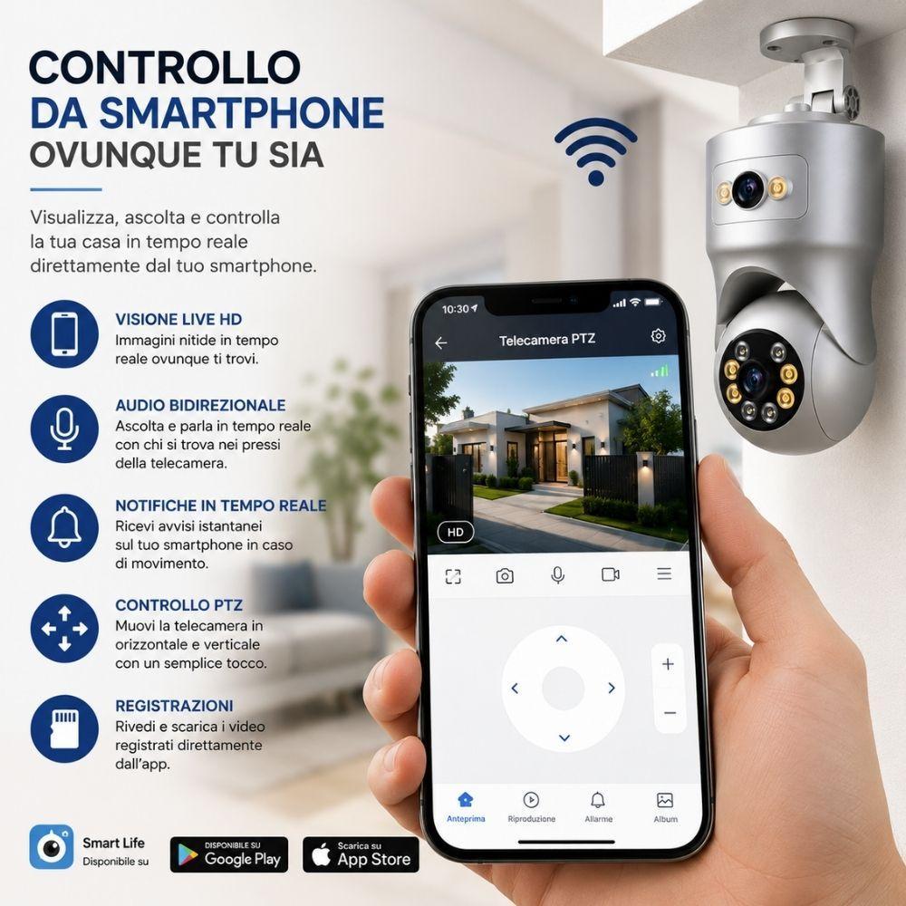  telecamera wi-fi con visione notturna a colori audio bidirezionale e controllo da app - foto 2