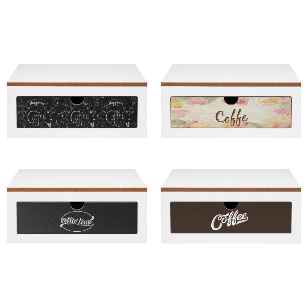  porta cialde in legno con cassetto estraibile 3 scomparti organizer salvaspazio per angolo caffè - foto 1