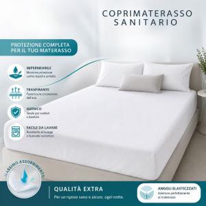 Coprimaterasso sanitario con angoli elasticizzati assorbente lavabile