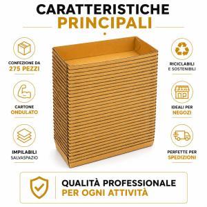 Vaschette in cartone ondulato 17×9.5 cm per alimenti e ortofrutta  confezione