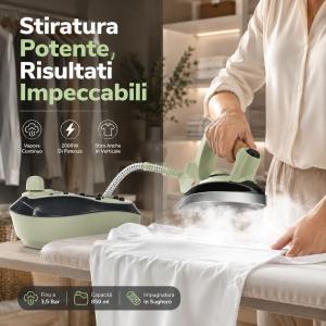 Ferro da stiro a caldaia con vapore continuo serbatoio e impugnatura in sughero