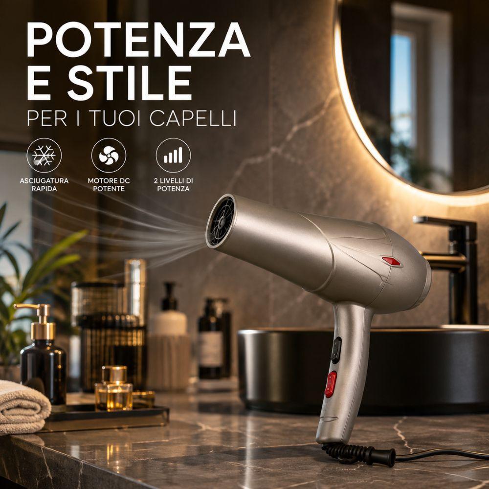 asciugacapelli professionale con motore dc 2 livelli di potenza e concentratore - foto 2 asciugacapelli professionale con motore dc 2 livelli di potenza e concentratore - foto 2