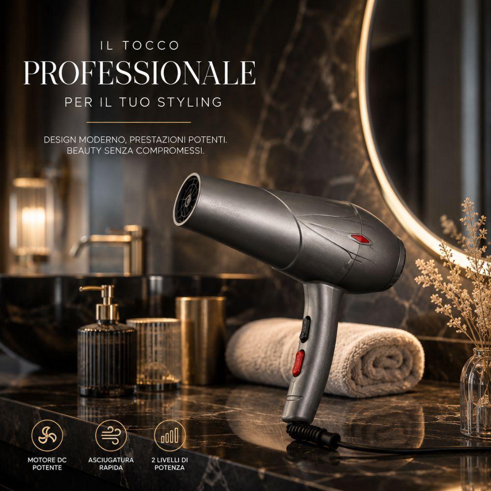 asciugacapelli professionale con motore dc 2 livelli di potenza e concentratore - foto 5 asciugacapelli professionale con motore dc 2 livelli di potenza e concentratore - foto 5