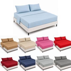 Completo letto matrimoniale microfibra tinta unita set ...
