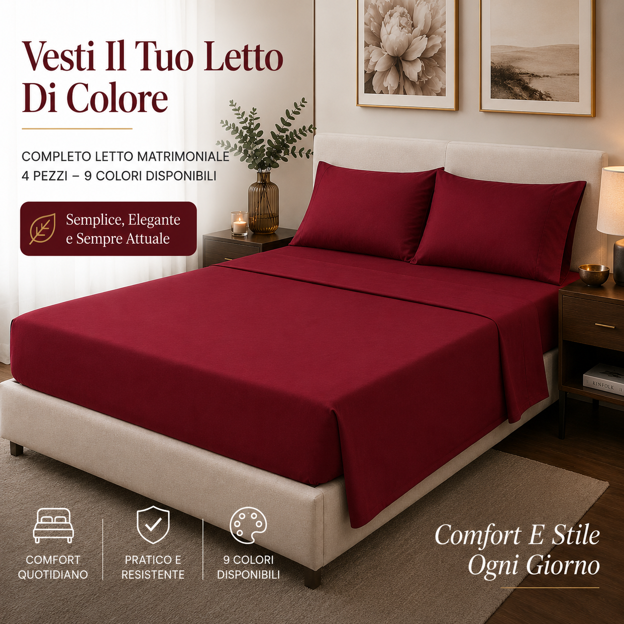 completo letto matrimoniale microfibra tinta unita set 4 pezzi con lenzuolo sopra e sotto con angoli e 2 federe - foto 2 completo letto matrimoniale microfibra tinta unita set 4 pezzi con lenzuolo sopra e sotto con angoli e 2 federe - foto 2
