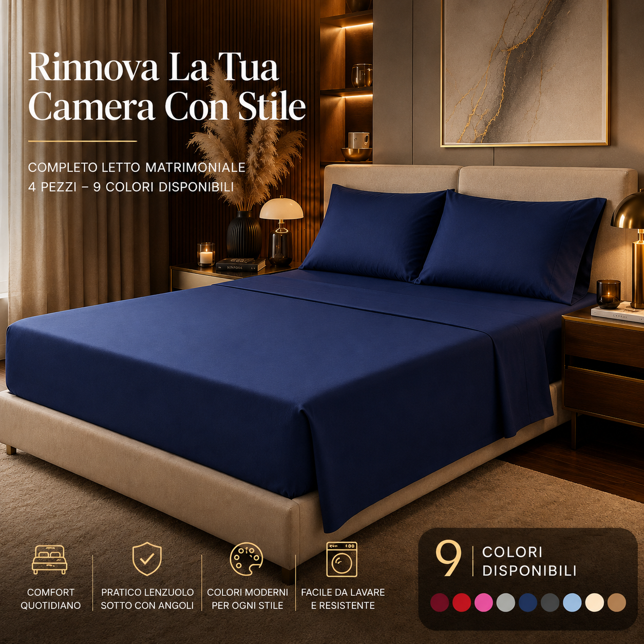 completo letto matrimoniale microfibra tinta unita set 4 pezzi con lenzuolo sopra e sotto con angoli e 2 federe - foto 3 completo letto matrimoniale microfibra tinta unita set 4 pezzi con lenzuolo sopra e sotto con angoli e 2 federe - foto 3