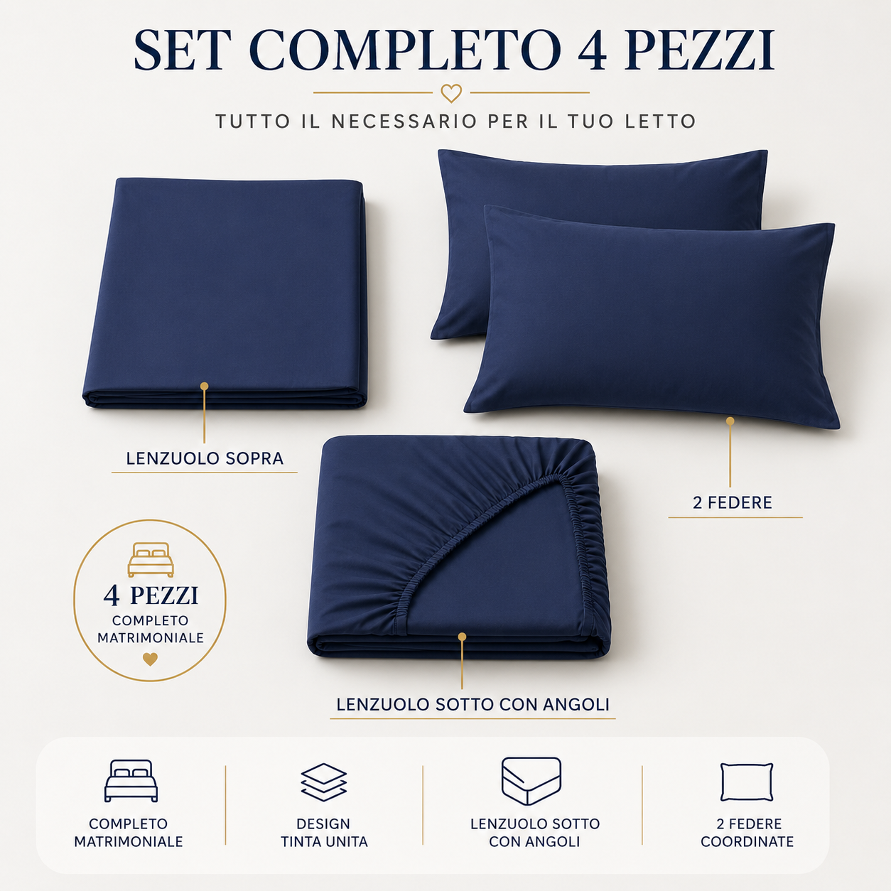 completo letto matrimoniale microfibra tinta unita set 4 pezzi con lenzuolo sopra e sotto con angoli e 2 federe - foto 5 completo letto matrimoniale microfibra tinta unita set 4 pezzi con lenzuolo sopra e sotto con angoli e 2 federe - foto 5