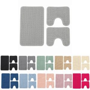 Tris tappeti bagno in ciniglia 3 pezzi set tappeti morb...