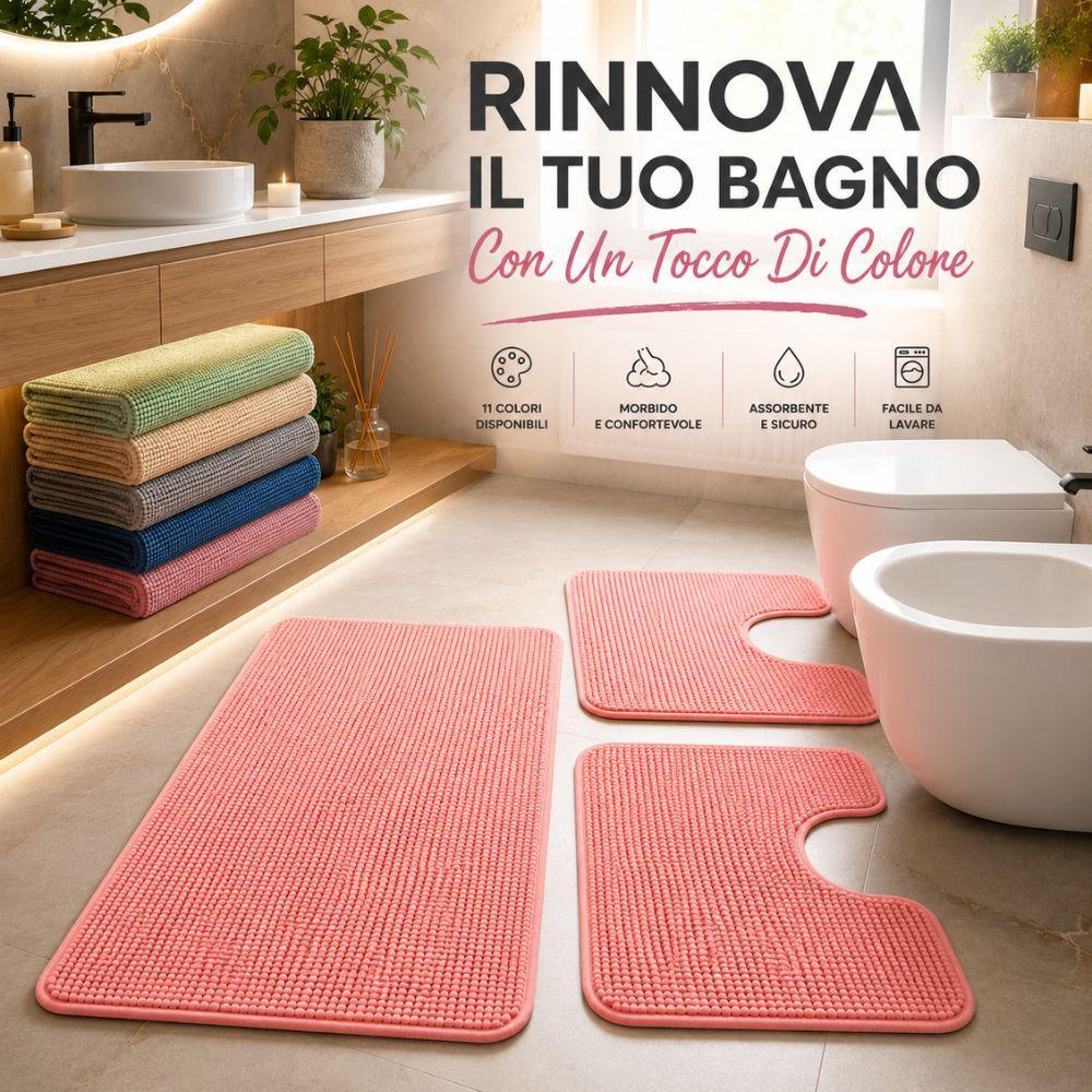 tris tappeti bagno in ciniglia 3 pezzi set tappeti morbidi - foto 5 tris tappeti bagno in ciniglia 3 pezzi set tappeti morbidi - foto 5