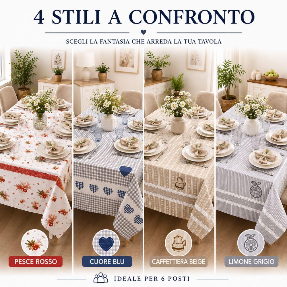 tovaglia 6 posti fantasia con dettagli decorativi - foto 3 tovaglia 6 posti fantasia con dettagli decorativi - foto 3