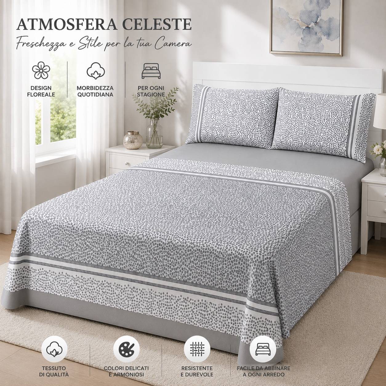 completo letto matrimoniale lenzuola con federe coordinate - foto 4 completo letto matrimoniale lenzuola con federe coordinate - foto 4