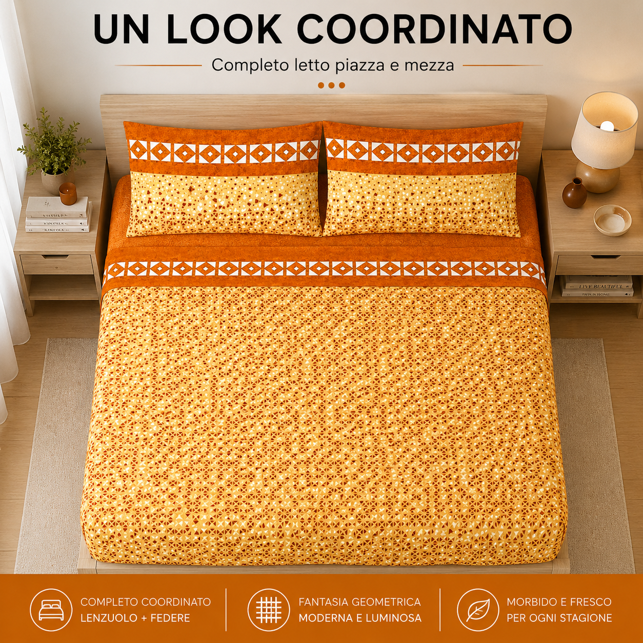  completo letto una piazza e mezzo lenzuolo sopra sotto con angoli e federe - foto 5