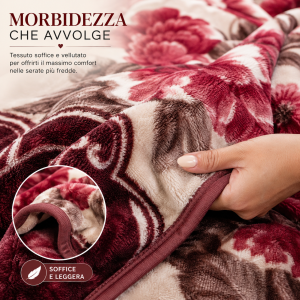Coperta sagnola matrimoniale morbidissima fantasia floreale