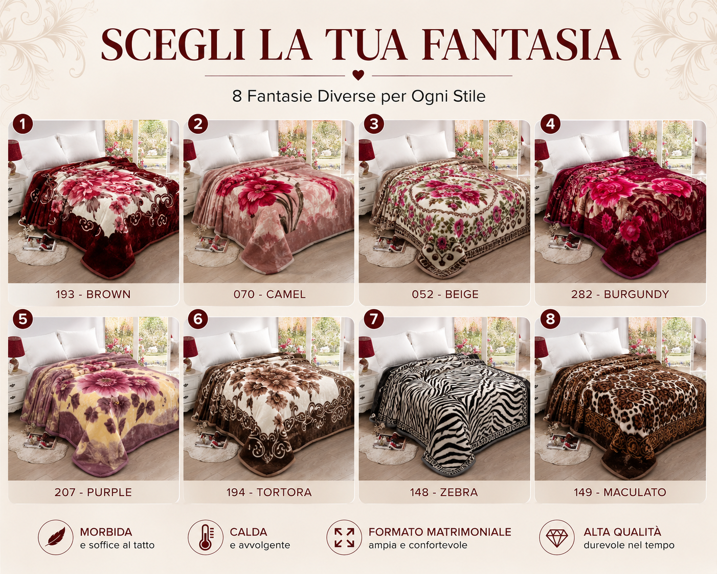 coperta sagnola matrimoniale morbidissima fantasia floreale - foto 3 coperta sagnola matrimoniale morbidissima fantasia floreale - foto 3