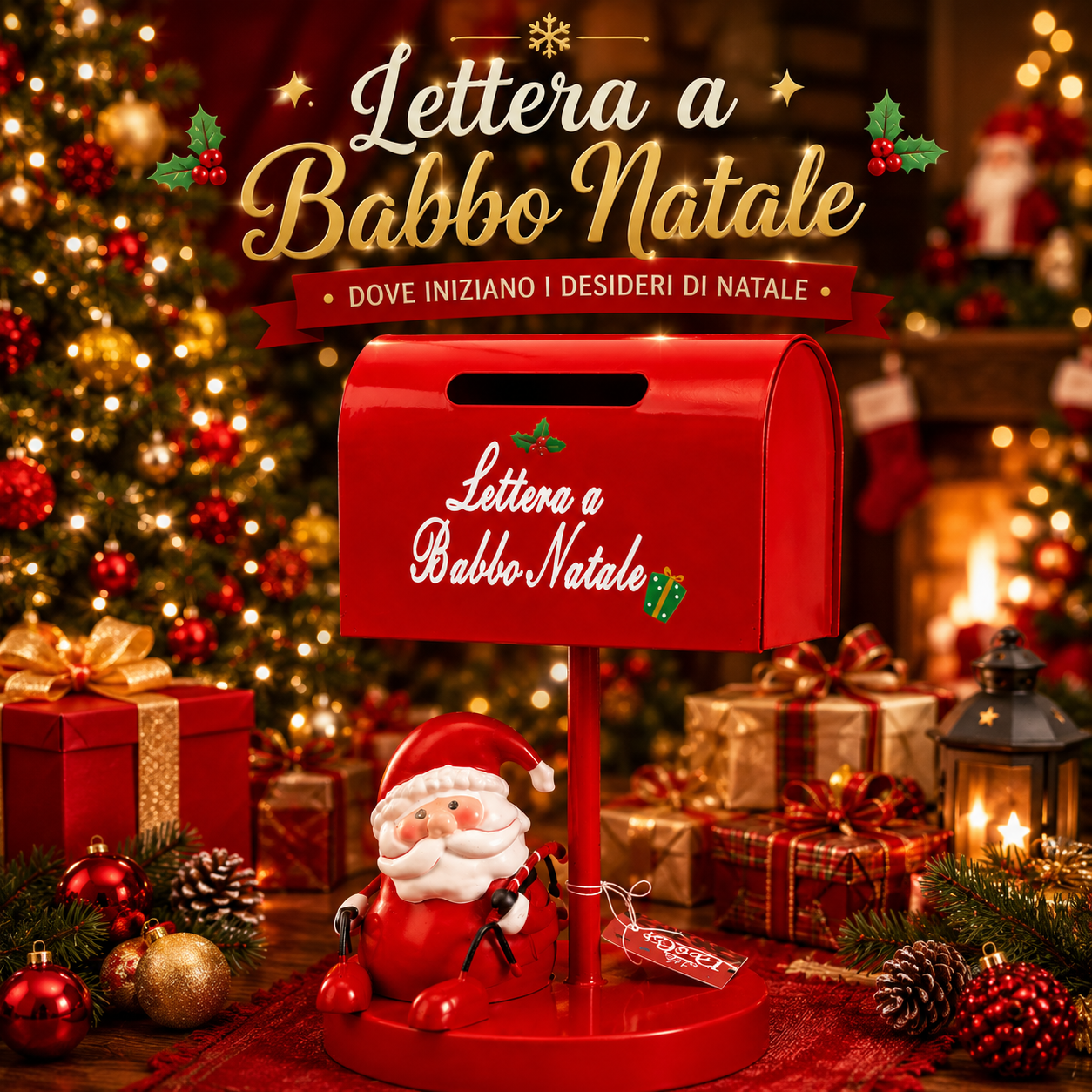 cassetta lettere di babbo natale con babbo natale decorativo – porta letterine natalizio rosso - foto 4 cassetta lettere di babbo natale con babbo natale decorativo – porta letterine natalizio rosso - foto 4