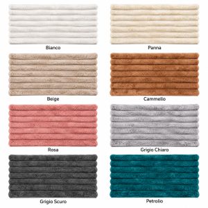 Tappeto morbido effetto peluche a righe in rilievo 60x120 e 100x150 cm