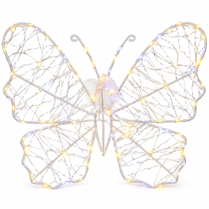 Farfalla luminosa led 3d decorativa con micro luci bian...
