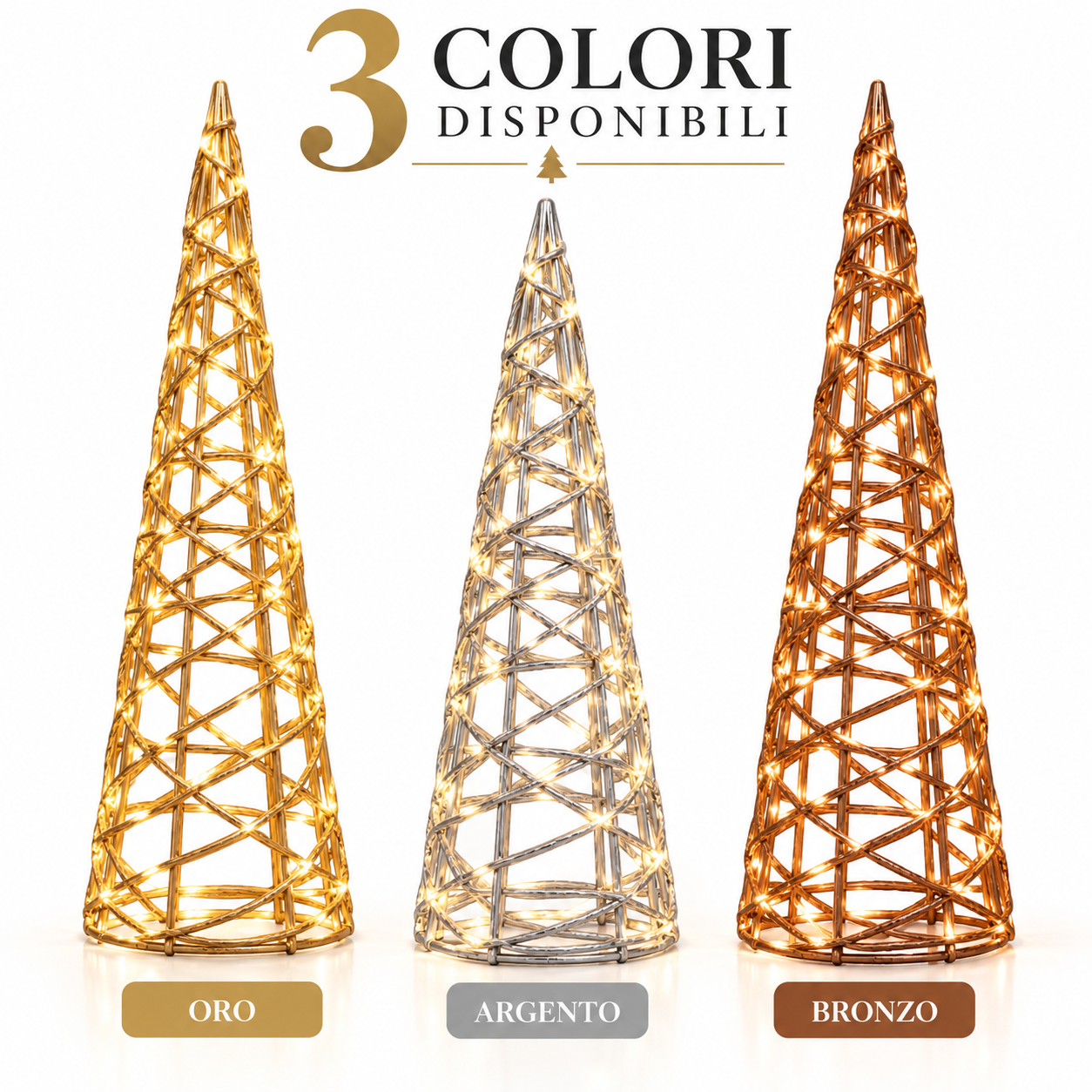 albero di natale decorativo a cono con luci led struttura intrecciata in metallo decorazione natalizia luminosa - foto 3 albero di natale decorativo a cono con luci led struttura intrecciata in metallo decorazione natalizia luminosa - foto 3