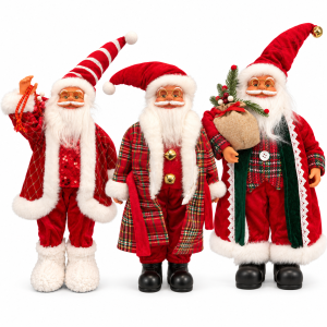 Babbo natale decorativo in tessuto con barba e occhiali