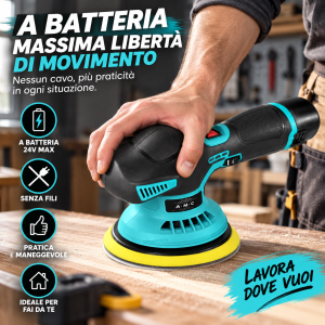 Levigatrice lucidatrice rotorbitale  platorello ø150 mm con velocità regolabile