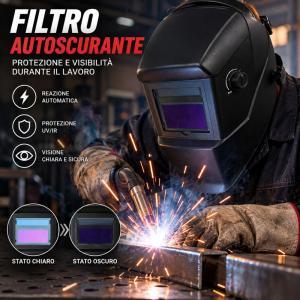 Casco per saldatura autoscurante con filtro automatico