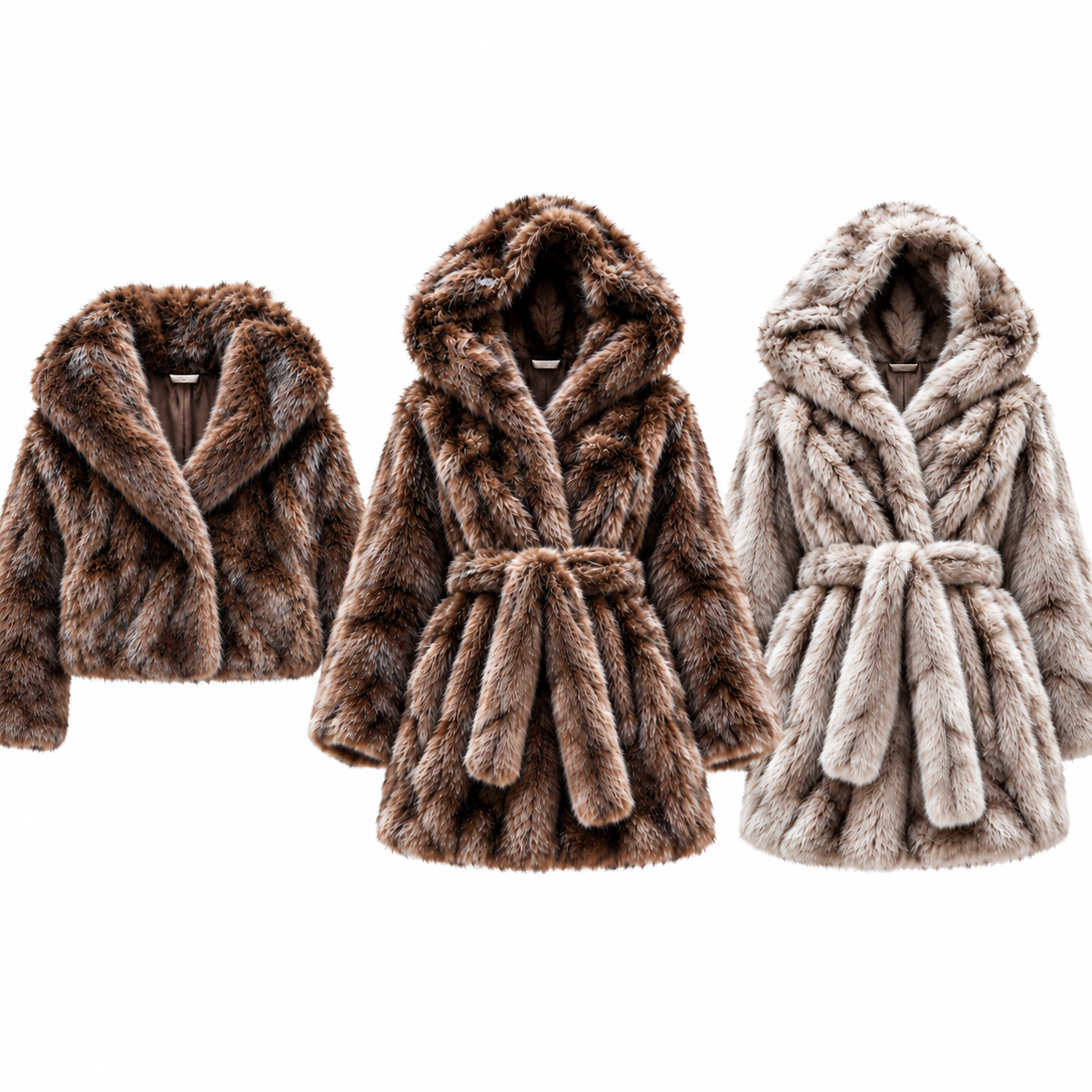 cappotto donna effetto ecopelliccia collo ampio o cappuccio - foto 1 cappotto donna effetto ecopelliccia collo ampio o cappuccio - foto 1