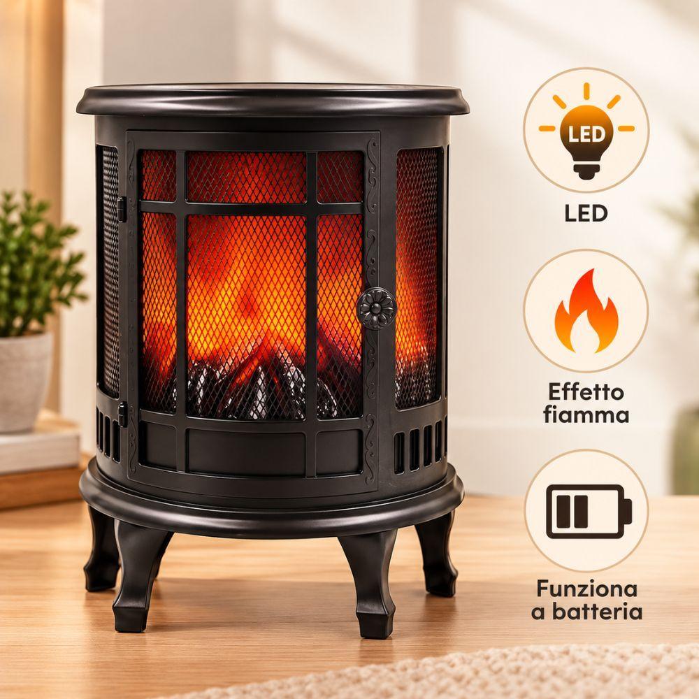  caminetto decorativo led effetto fiamma a batteria 30,5 x 16 x 35,5 cm - foto 5
