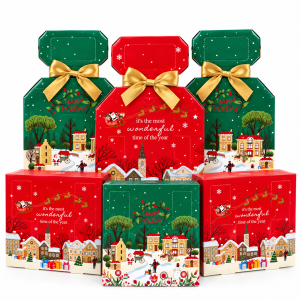 Tris regalo natalizio calendario avvento prodotti corpo in confezione regalo