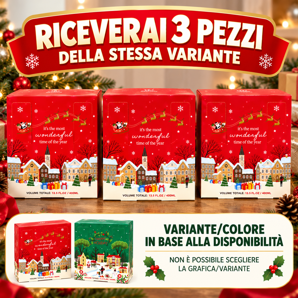  tris regalo natalizio calendario avvento prodotti corpo in confezione regalo - foto 2