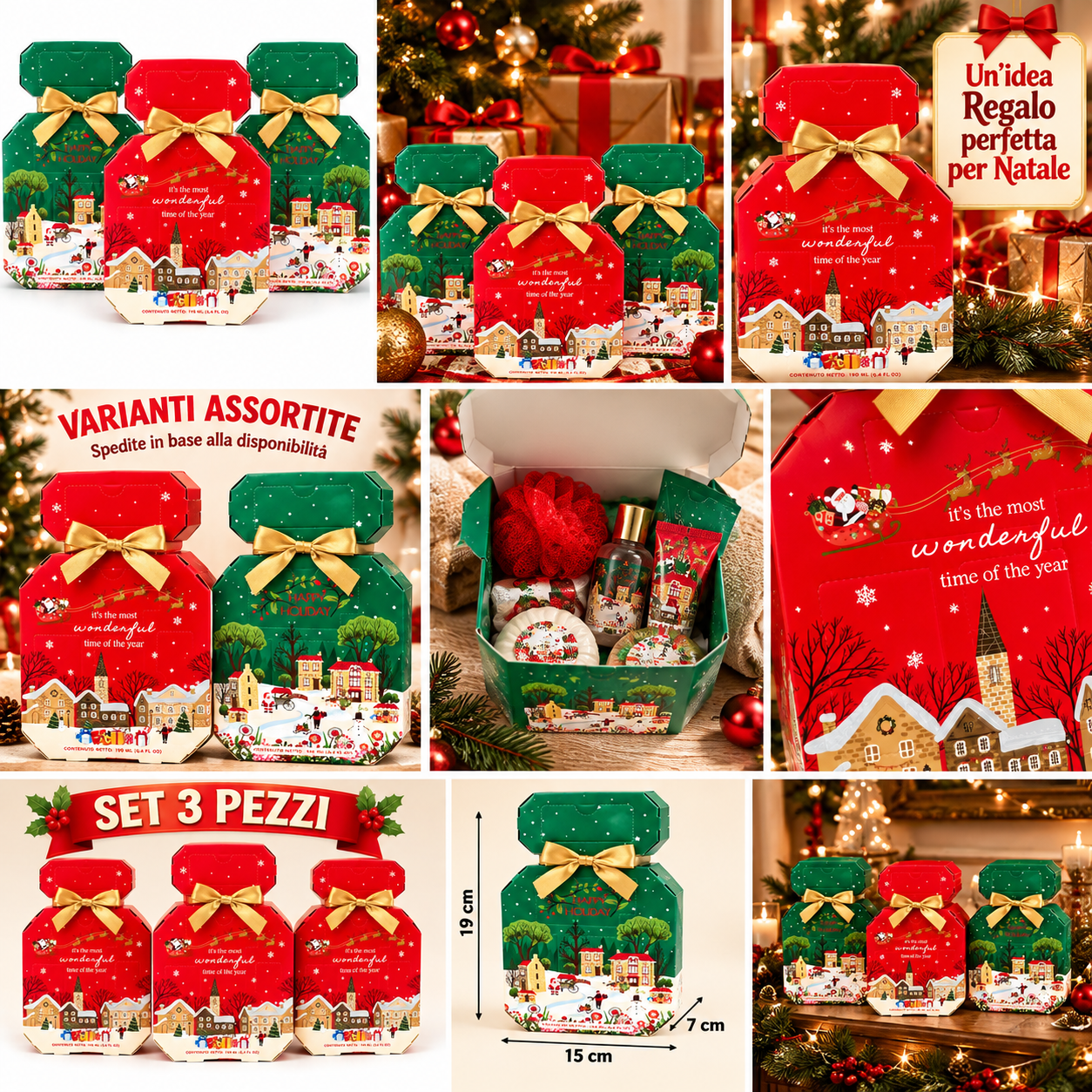  tris regalo natalizio calendario avvento prodotti corpo in confezione regalo - foto 3