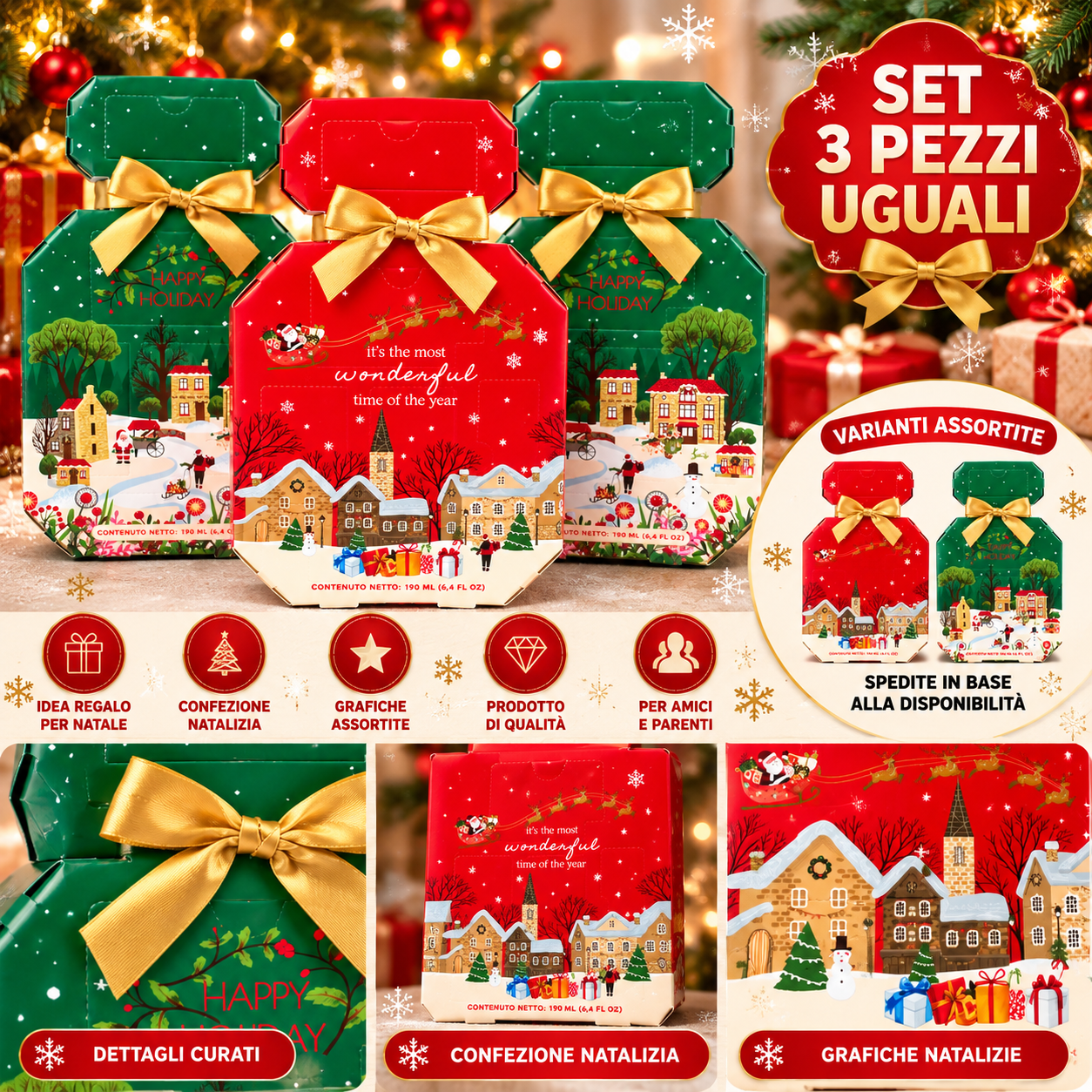  tris regalo natalizio calendario avvento prodotti corpo in confezione regalo - foto 4