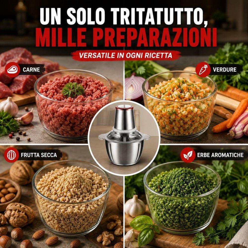 tritacarne elettrico con ciotola in acciaio da 2 litri - foto 3 tritacarne elettrico con ciotola in acciaio da 2 litri - foto 3