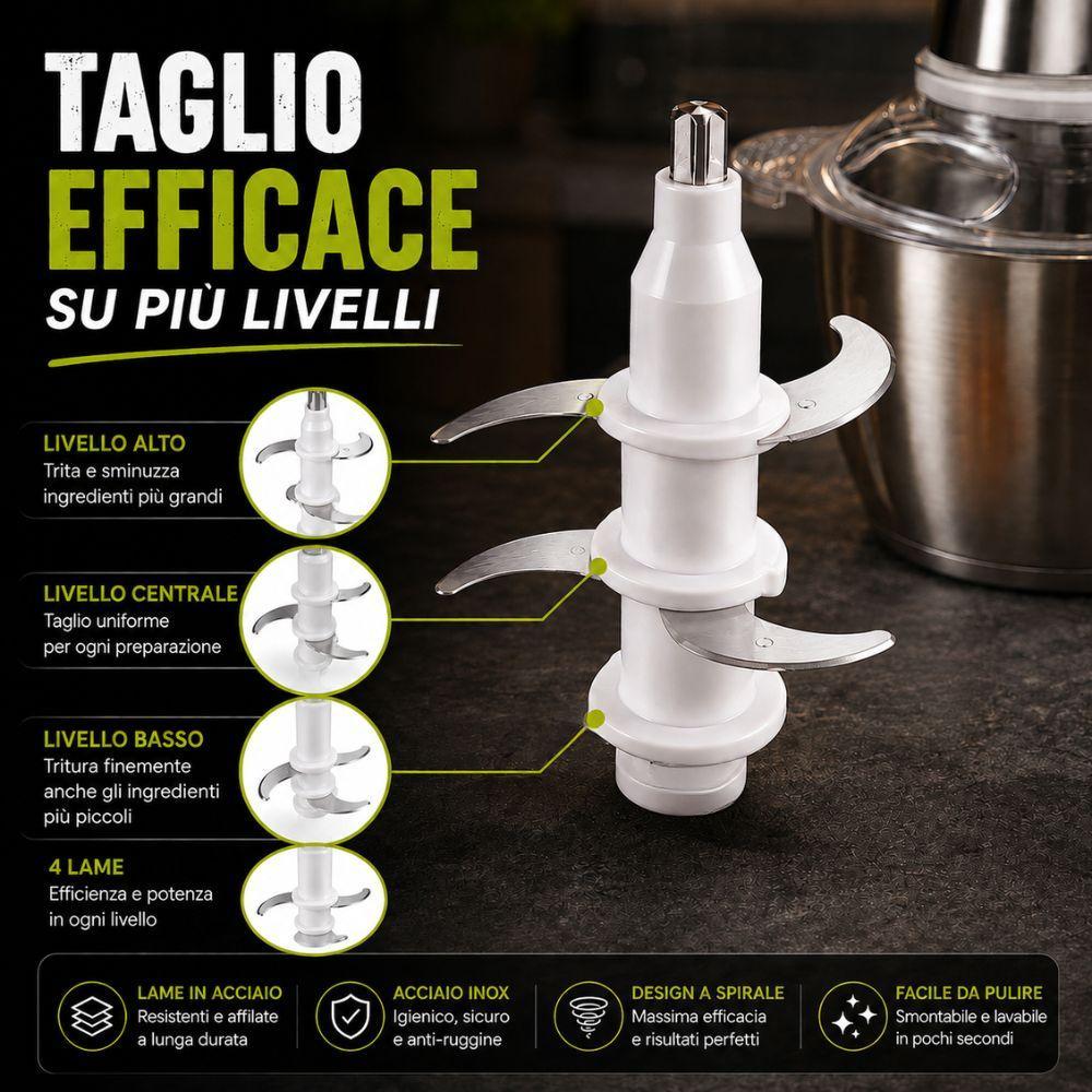 tritacarne elettrico con ciotola in acciaio da 2 litri - foto 4 tritacarne elettrico con ciotola in acciaio da 2 litri - foto 4