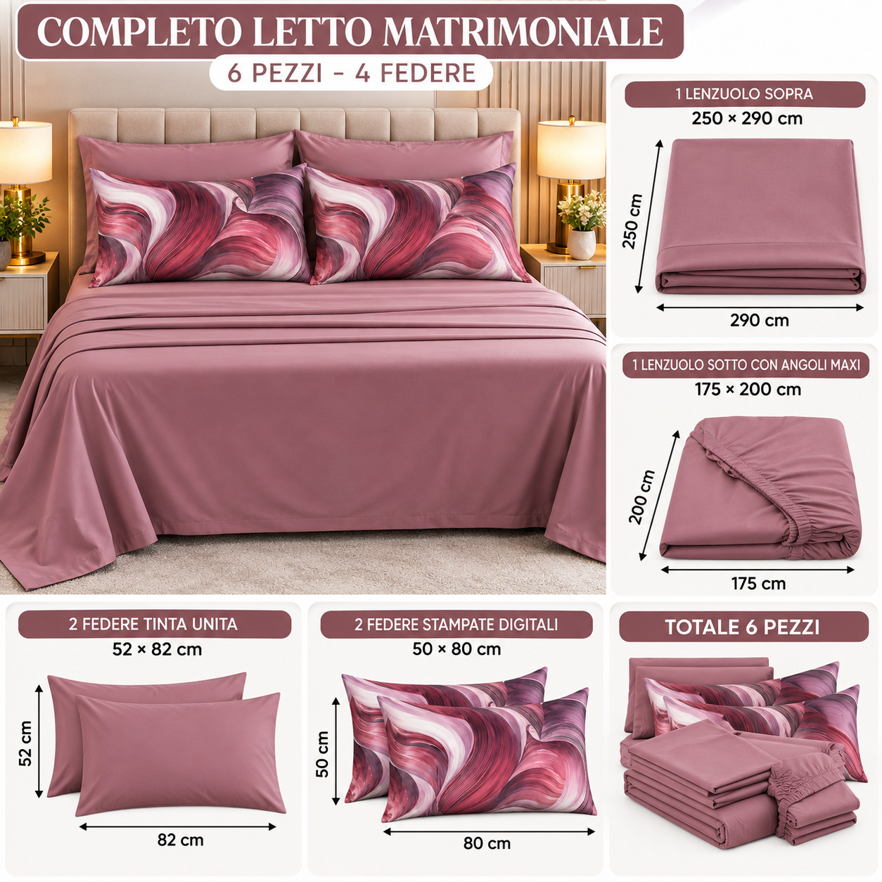  completo letto matrimoniale  digital con 4 federe - foto 5