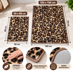 Tappeto morbido animalier fantasia leopardata e zebrata